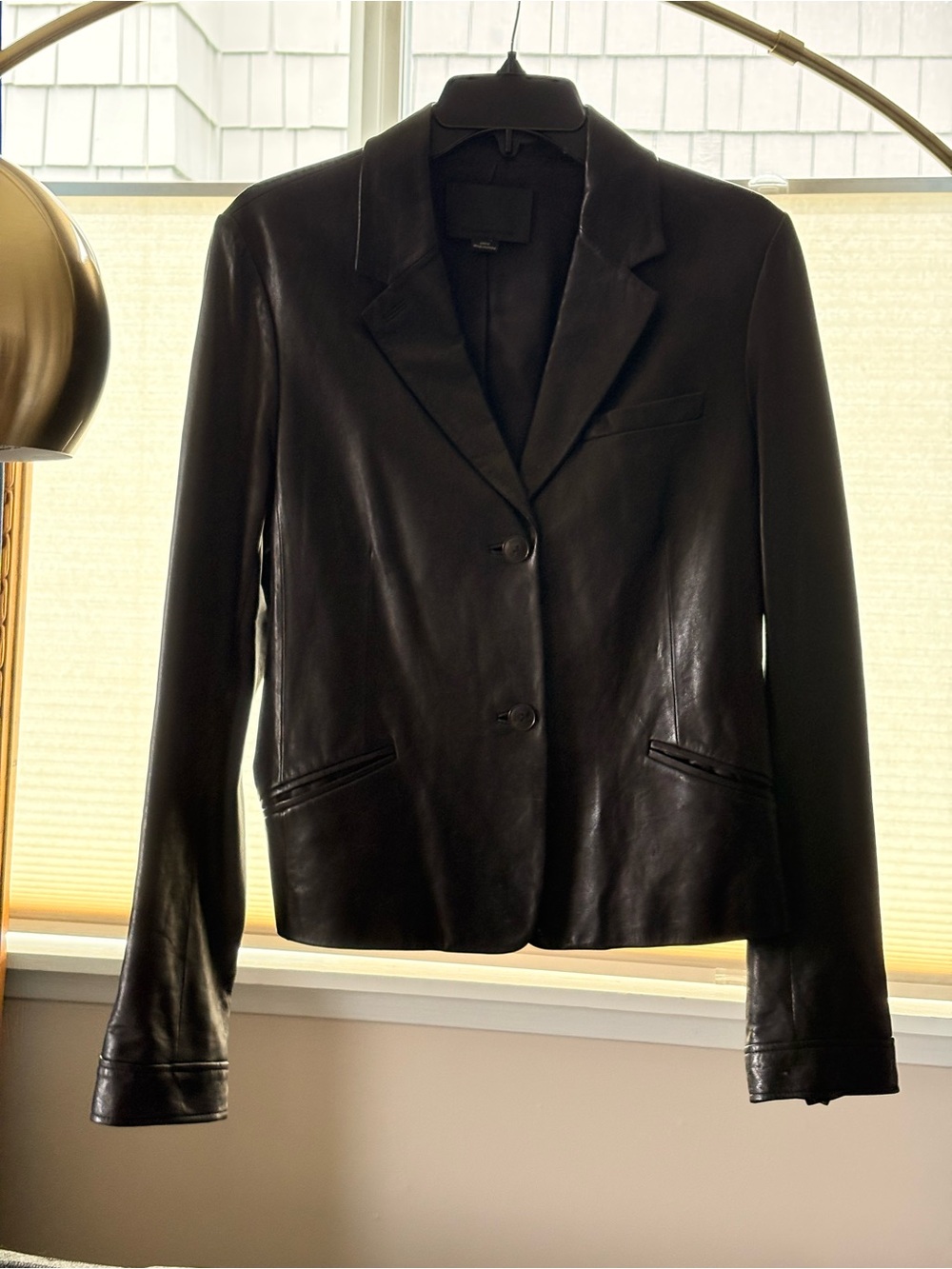 Alexander Wang Black Leather Two-Button Blazer